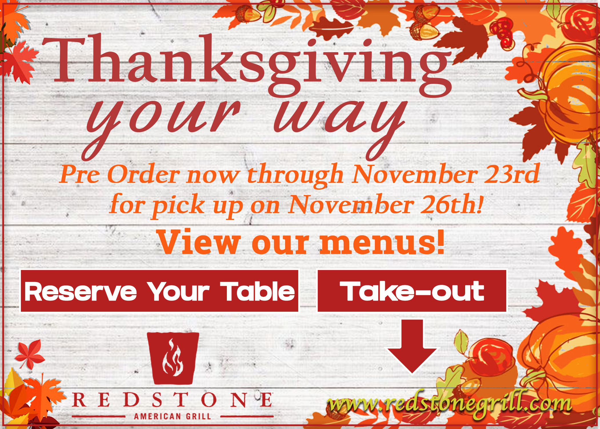 thanksgivingupdatepop Redstone Grill